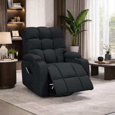 Imagem de Poltrona do Papai Sala de Estar Giratória Reclinável Siena Manual Aque