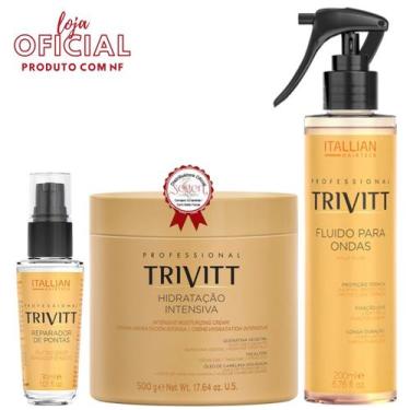 Imagem de Trivitt: Fluído para Ondas 200ml, Hidratação Intensiva 500g e Reparado