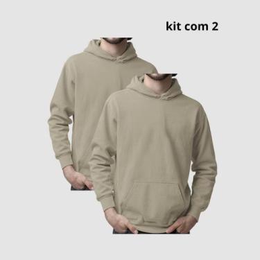 Imagem de Kit 2 Moletons Unisex Com Capuz Casual Reforçada - Lucam, Bege, P