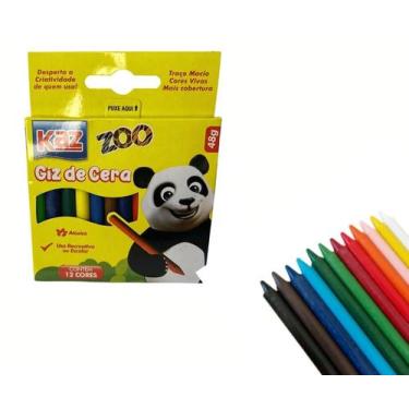 Imagem de Giz de Cera com 12 cores de 48g - KAZAN