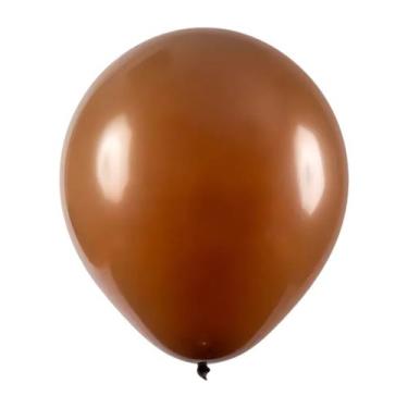 Imagem de Balão de Látex Marrom - 9 Polegadas - 50 Unidades - Happy Day