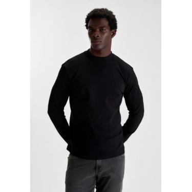 Imagem de Camiseta docthos slim manga longa suedine egípcio, 003 preto, M