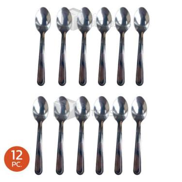 Imagem de Kit 12 Colheres Café Tramontina Búzios Inox Laváveis Louça Resistentes