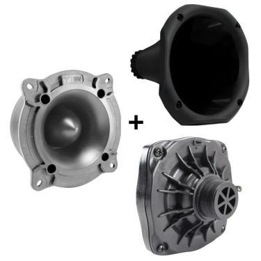 Imagem de Kit Driver, Corneta Plástica e Super Tweeter Force One TW-200 para Médios e Agudos Definidos 200W