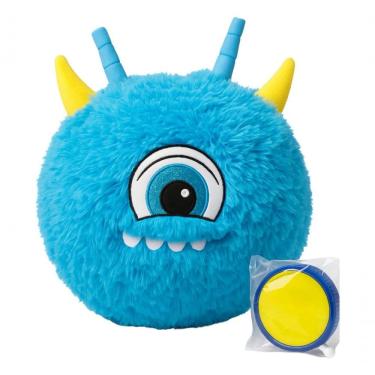 Imagem de Bola de Pelúcia Infantil Funn Ball Monstrinho Brinquedo Inflável com Bomba Azul Unitoys