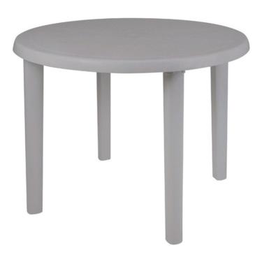 Imagem de Mesa Plástica Redonda Desmontável ME5 Tampo e Estrutura em Plástico 4 Lugares Branco Pr...
