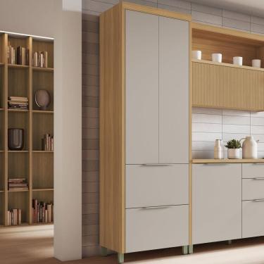 Imagem de Paneleiro 2 Portas 2 Gavetas Nesher Marquesa 100% Mdf Marrom Greige