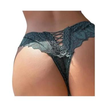 Imagem de Calcinha G String Transparente De Renda Com Cintura Baixa Para Mulhere