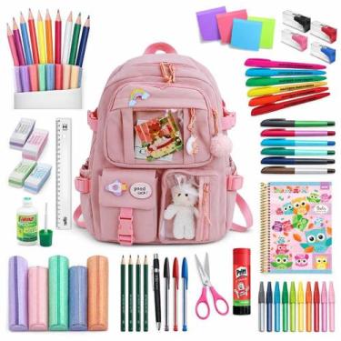 Imagem de Kit Material Escolar Feminino Juvenil Ensino Médio Completo Cor da Moc