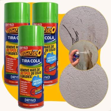 Imagem de Kit 3 Spray Removedor Tira Cola Adesivo Silicone Pu Vedatudo - DRYKO, 