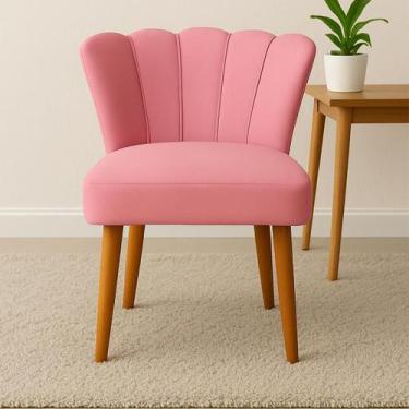 Imagem de Cadeira Poltrona Pétala Estofada Veludo Decorativa Recepção - Impactus