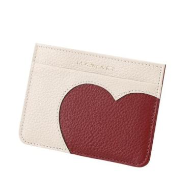 Imagem de Porta-Cartão Couro Mariart 668 - Love, Love & Love, Off white, Cereja