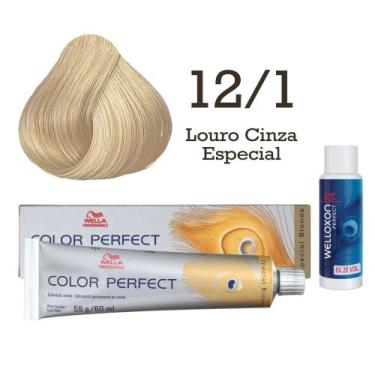 Imagem de Coloração Capilar Color Perfect 12/1 Louro Cinza Especial + Oxi 20 Wel