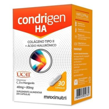 Imagem de Condrigen HA Colágeno Tipo II + Ácido Hialurônico 30 Cápsulas Maxinutri-Unissex