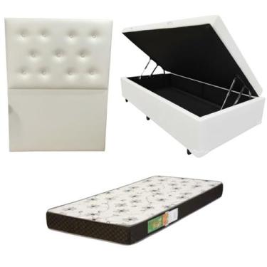 Imagem de Cama Box Baú Solteiro Blindada com Colchão Solteiro Espuma D20 12cm  K