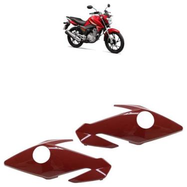 Imagem de Par Carenagem Lateral do Farol CG 160 Titan Modelo 2022 Vermelho Guaru