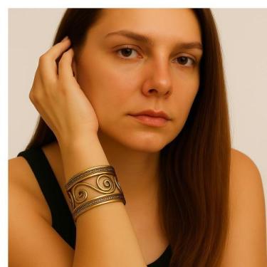 Imagem de Bracelete Metal Dourado Indiano - Loja da Índia
