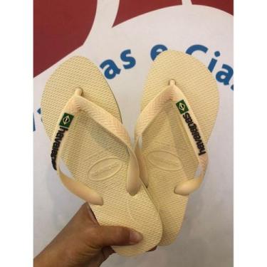Imagem de Chinelo Havaianas Brasil logo Feminino Cor:ButtercreamTamanho:45
