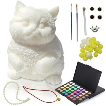 Imagem de Kit Squishy YJPPDD Taba Squishy Cat DIY Dress Up com tinta