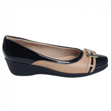 Imagem de Sapato Anabela Piccadilly 143212, Preto, Nude, 38