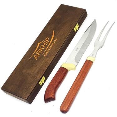 Imagem de Kit Churrasco Arkhip Churra Grill 8'' Cabo Madeira Caixa