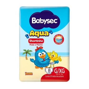 Imagem de Fralda BabySec Aqua Shortinho Praia e Piscina Tamanho G/XG 8 Unidades 