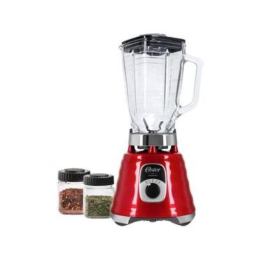 Imagem de Kit Oster New Osterizer com Jarra de Vidro e Mini Copos Vermelho 110V