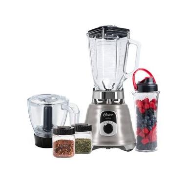 Imagem de Kit Liquidificador Oster New Osterizer Aço Escovado com Jarra de Vidro 220V