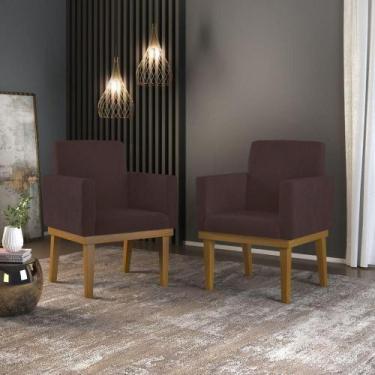 Imagem de Kit 02 Poltronas Decorativa Reforçada Marrom - BALAQUI DECOR