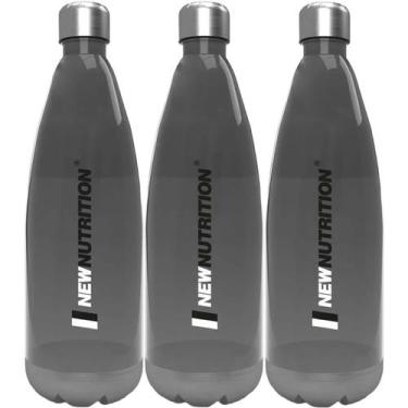 Imagem de Kit 3X Squezze Plástica com Inox - 700ml Fumê - NewNutrition