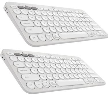 Imagem de Kit 2x Teclado Bluetooth LOGITECH K380S Pebble Key 2 Branco
