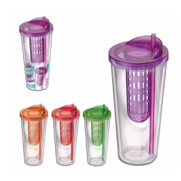 Imagem de Copo Detox Com Infusor Para Frutas Squeeze 600ml  - ZEIN, Verde