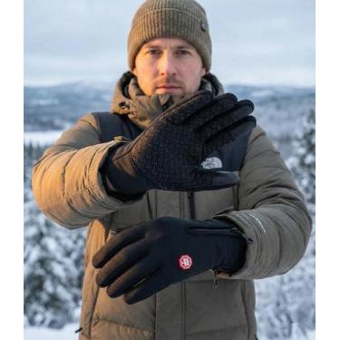 Imagem de Luva Térmica Impermeável Touch Frio Inverno Motoqueiro - GRX, Preto, Ú