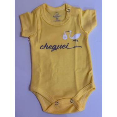Imagem de Body careca manga curta babyhood cheguei unissex, Amarelo, P