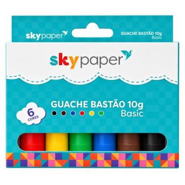 Imagem de Guache Bastão 10g 6 Cores Tinta Escolar Infantil Criança Pintar Colori