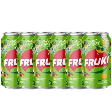 Imagem de Kit 6 Refrigerante Fruki Guaraná e Bergamota Lata 350ml