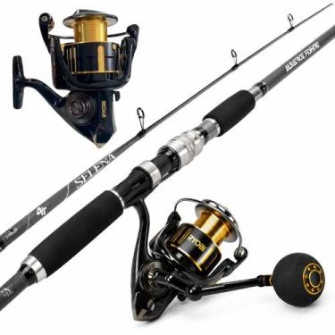 Imagem de Combo Pesca Molinete Aluminio Vara Grafite Tubular Selena Tamanho:1,65