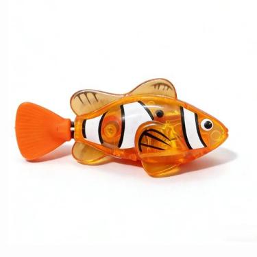 Imagem de Peixe Palhaço Robótico Elétrico Fotossensível Para Decoração De Aquári