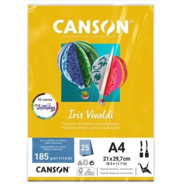 Imagem de Papel Colorido Canson Iris Vivaldi Sortido A4 185g 25fls , 10 Cores So