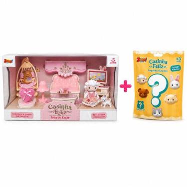 Imagem de Casinha Feliz Sala De Estar + Boneco Surpresa Aleatório - Zoop Toys