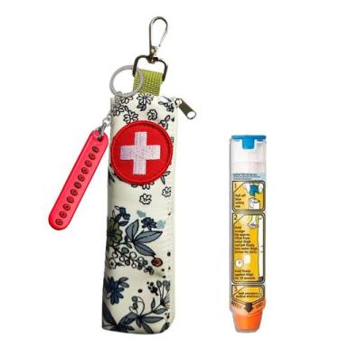 Imagem de Estojo Portátil para EpiPen GZFQJJ (Flor Cinza)