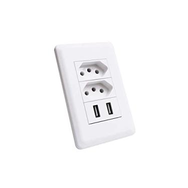 Imagem de Tomada USB com 2 Alimentador e 1 Tomada 2P+T