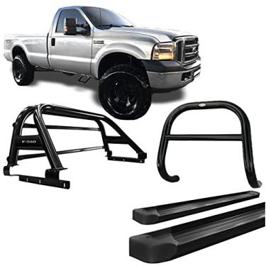 Imagem de Kit quebra mato+Estribo Alum +Santo Ant F250 C/Simples PRETO