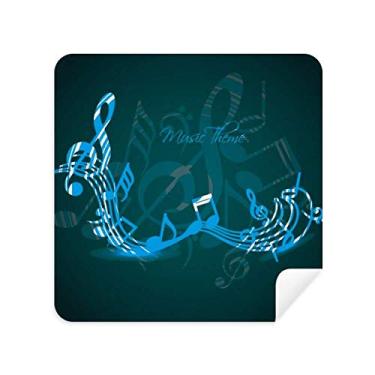 Imagem de Tecido de camurça elegante Flappg notas musicais azul pano de limpeza de tela limpador de tela 2 peças