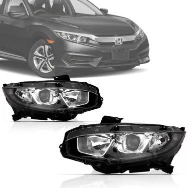 Imagem de Farol Civic Exl Ex Sport 2016 2017 2018 Com Projetor Led