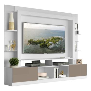 Imagem de Estante com Suporte para TV até 65" Multimóveis Oslo FG3386 Branca/Lacca Fumê
