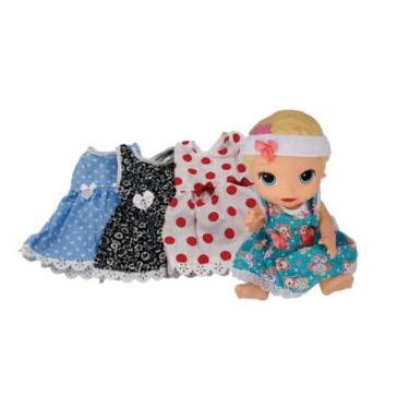 kit 4 Roupinhas para boneca baby alive Vestido para boneca - Rose