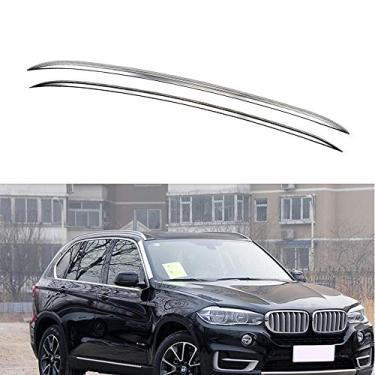 Imagem de UDP Barra de trilho lateral para rack de teto de alumínio prata 2 peças para BMW X5 F15 2014-2018