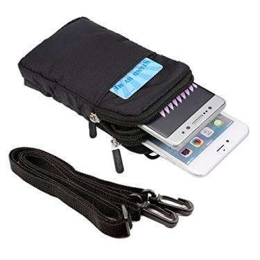 Imagem de Universal Multi-function Plaid Texture Double Layer Zipper Sports Waist Bag/Shoulder Bag for iPhone X & 7 & 7 Plus/Galaxy S9+ / S8+ / Note 8 / Sony Z5 / Huawei Mate 8, Size: 16.5 x 9.0 x 3.0cm