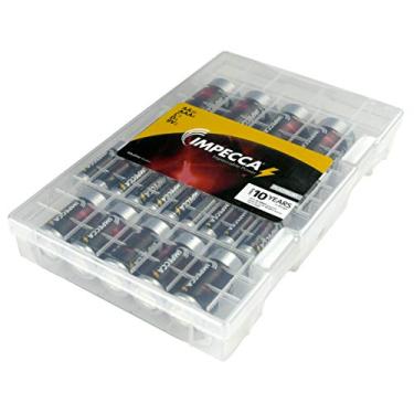 Imagem de Baterias Impecca Super Alcalinas AA-20 AAA-8 C-5 D-5 9Volt-2 de energia máxima de 10 anos Validade longa duração baterias Combo Pack com caixa de armazenamento Bateria Organizador, 39 Baterias Variety Pack